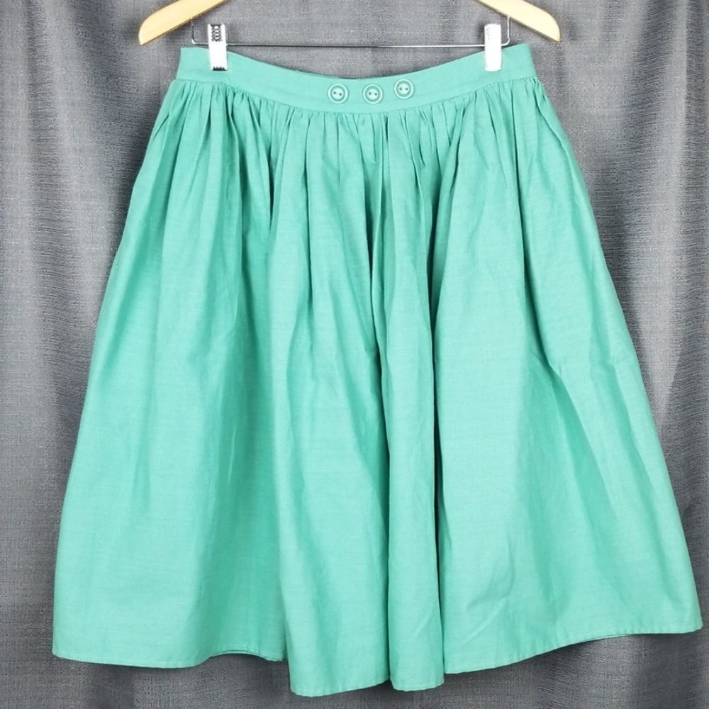 Collectif London green circle skirt size 8